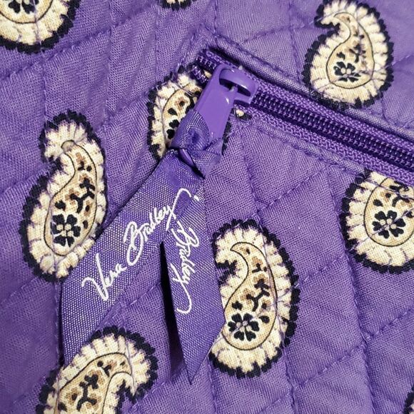 Vera Bradley Quilted Purple Paisley Carry All Shoulder Bag - Picture 6 of 15